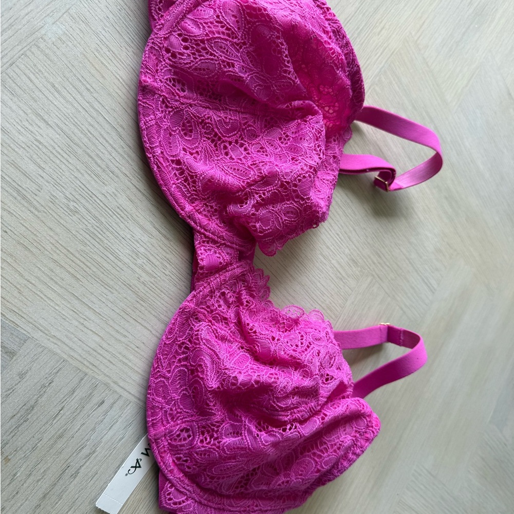 Soma Rose Violet Unlined Lace Plunge Bra 38DD